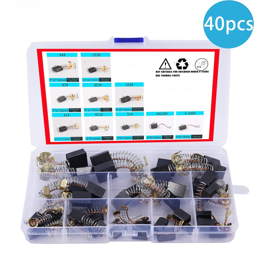 Heavy Equipment Grinder - 40pcs Heavy Duty Carbon Brush with